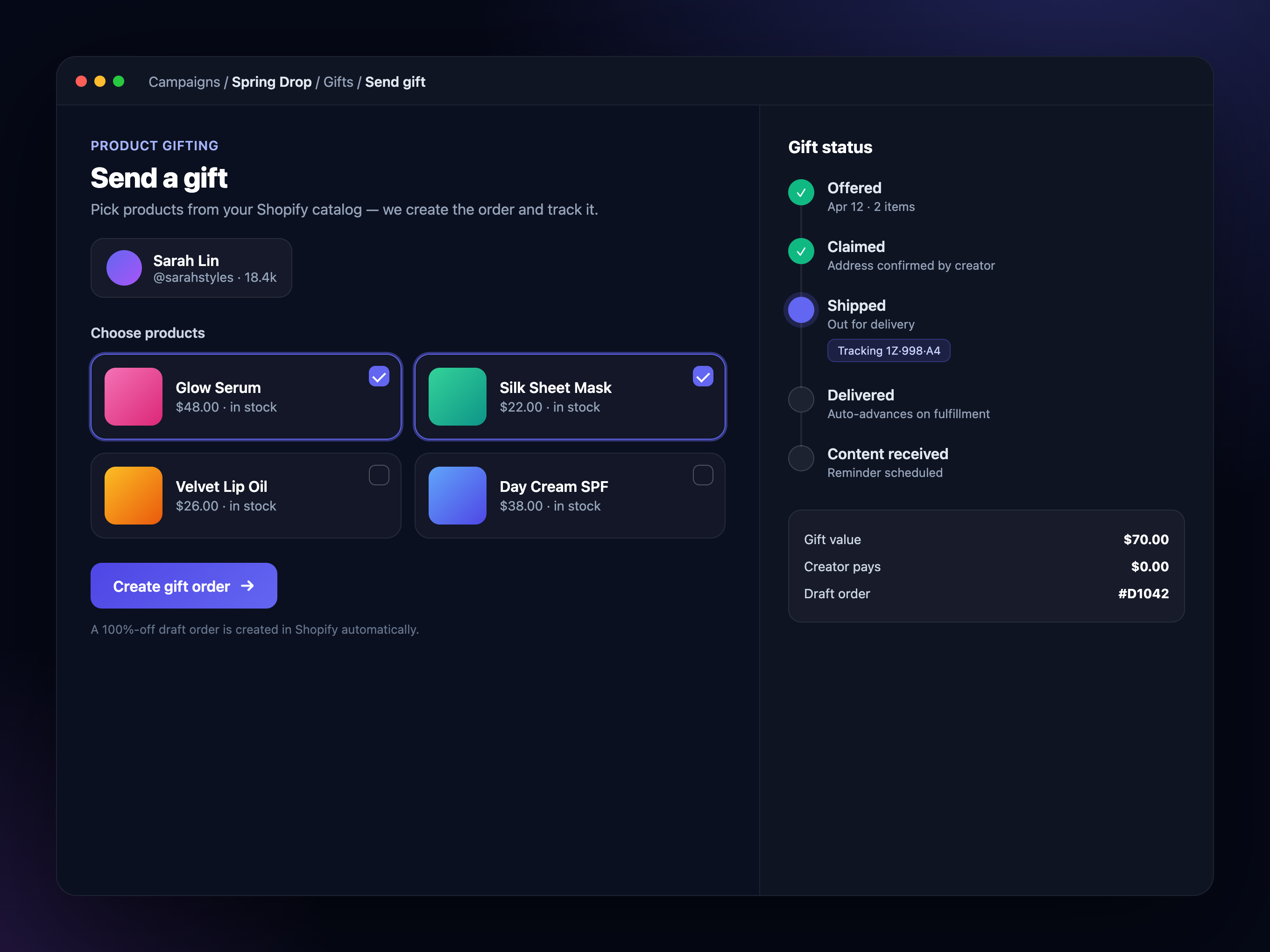Gift Products, Get Content Back